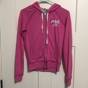 Pink zip up hoodie